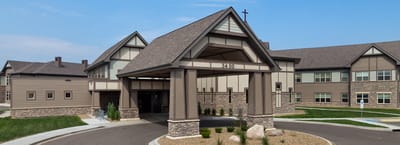 Front entrance of a senior living facility