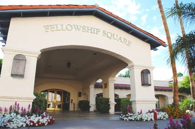 Exterior view of the Fellowship Square entrance