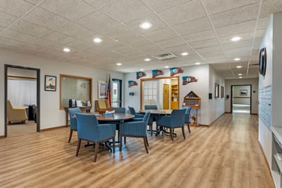 Common area with seating and decor