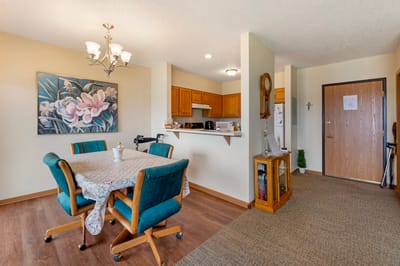 Cozy dining area in a senior living facility