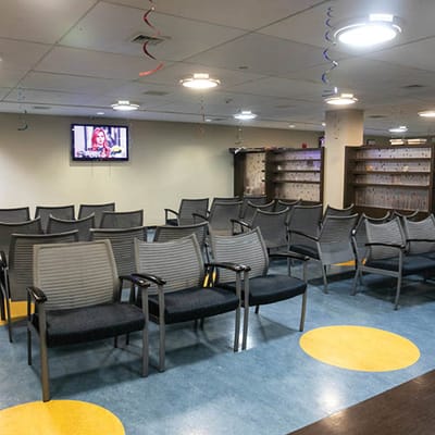 Common area with seating for residents