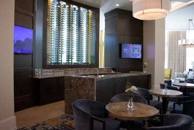 Elegant common area with bar and seating