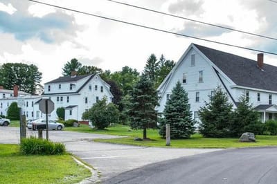 Exterior view of the assisted living facility's buildings