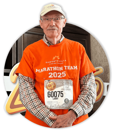 Resident participating in a marathon event