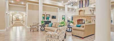 Bright and welcoming lobby area with seating