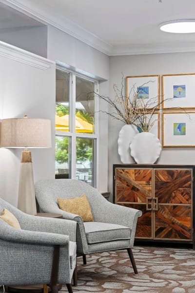 Cozy common area with seating and decor