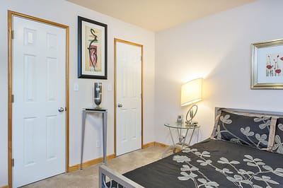 Cozy interior of a resident room with modern decor
