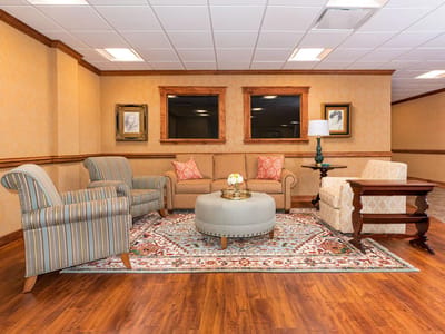 A cozy common area with comfortable seating