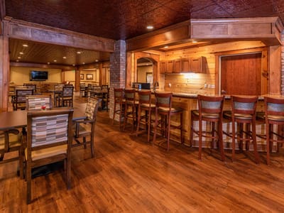 Interior view of the dining area in a senior living facility