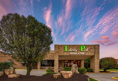 Exterior view of Liberty Park Senior Living building