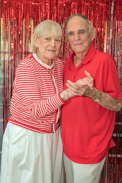 Couple dancing together at a celebration