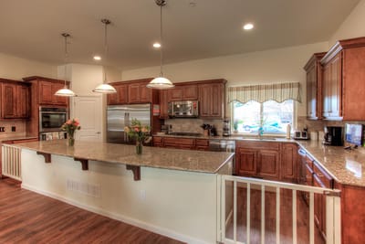 Well-designed kitchen in an assisted living facility