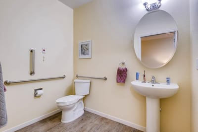 Clean and accessible bathroom in assisted living facility