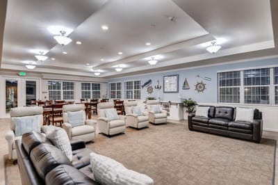 Common area with comfortable seating and dining area
