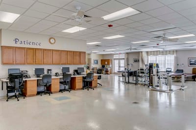Interior view of a rehabilitation therapy room