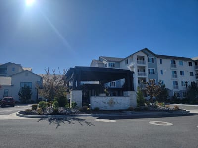 Exterior view of the facility's entrance and landscaping