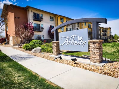 Signage of Affinity assisted living facility