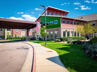 Exterior view of The Center at Rock Creek with landscaping