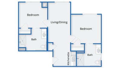 Architectural floor plan of facility units
