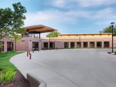 Building exterior of a senior living facility