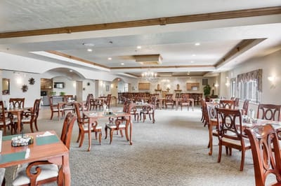 Dining room with elegant tables and chairs