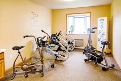 Well-equipped fitness room for residents