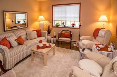 Cozy living room area with comfortable seating and decor