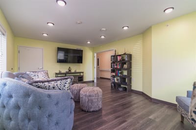 Bright common area with comfortable seating