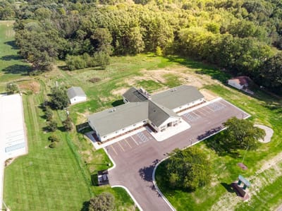 Aerial view of the Divine Life Assisted Living facility