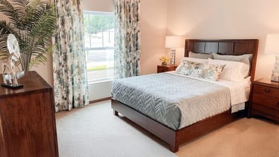 Well-furnished private resident room with natural light