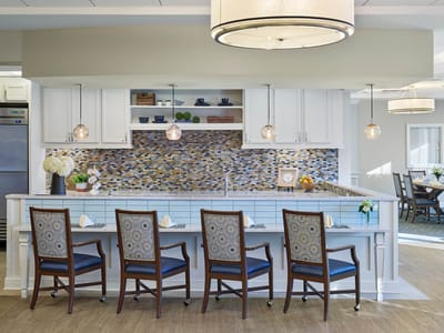 Elegant interior design of the common area kitchen