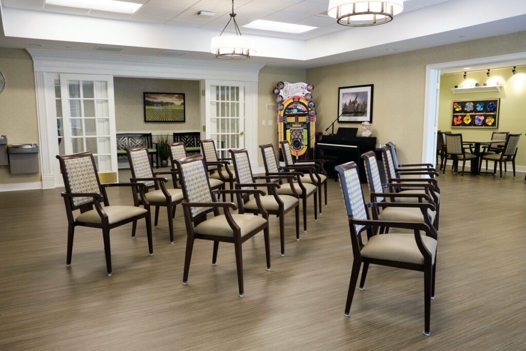 Interior view of a common area with chairs