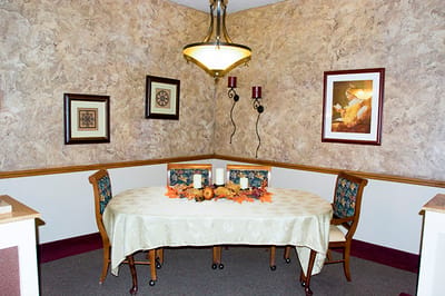 A cozy dining space with autumn decor