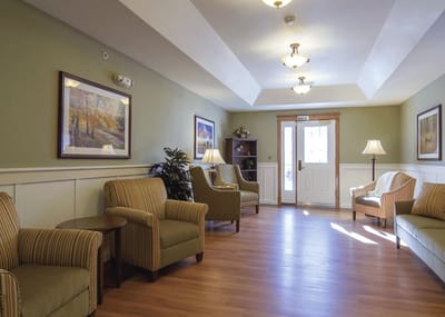 Cozy common area with seating and natural light