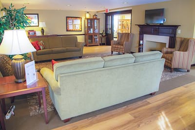 Comfortable lounge area with seating and decor