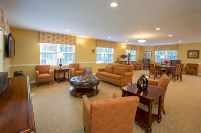 Spacious common area with comfortable seating