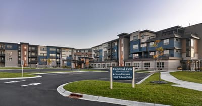 Front view of Cardinal View Senior Living facility