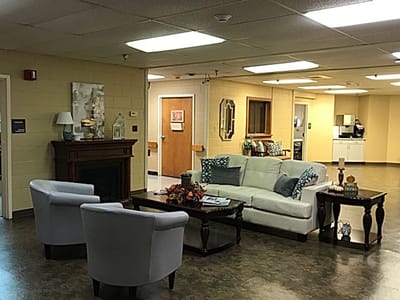 Cozy common area with seating and decor