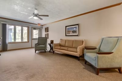 Interior of a common area with seating