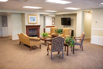 Common area with seating and plants