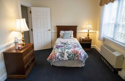 Cozy private bedroom in a retirement community