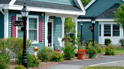Exterior view of cottages at the senior living facility