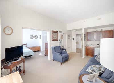 Cozy interior view of a resident room