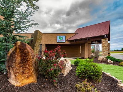 Exterior view of Liberty Park Senior Living entrance