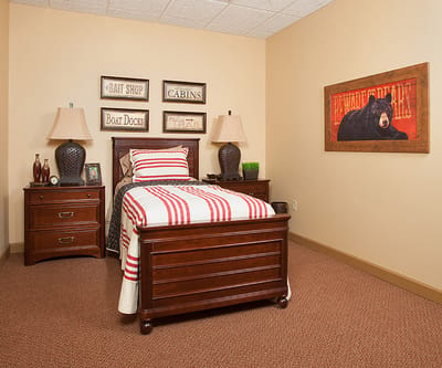 Cozy private resident room with decorative elements