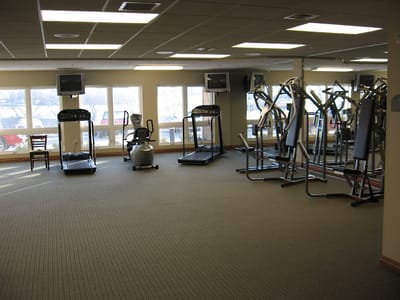 Interior of a fitness room with exercise equipment