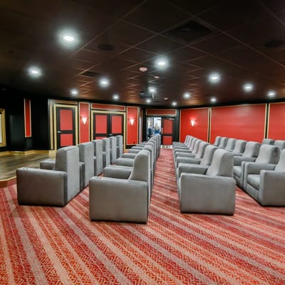 Interior view of a theater-style seating area