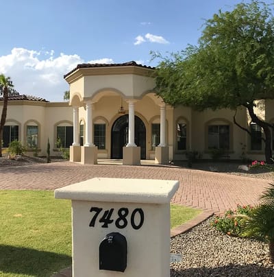 Exterior view of a residential assisted living facility
