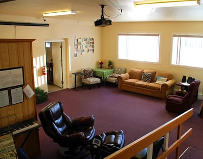 Common area with seating and natural light