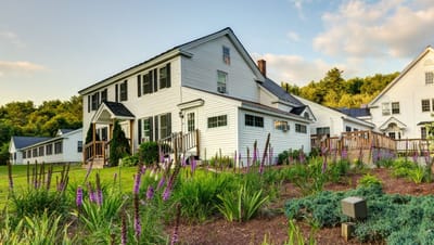 Exterior view of Pine View Haven surrounded by landscaping